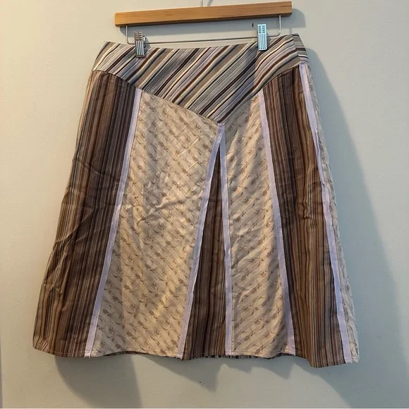 J.Jill striped patchwork A-line skirt Vintage Cottagecore Cabincore Size 12 - Picture 3 of 11